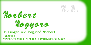 norbert mogyoro business card